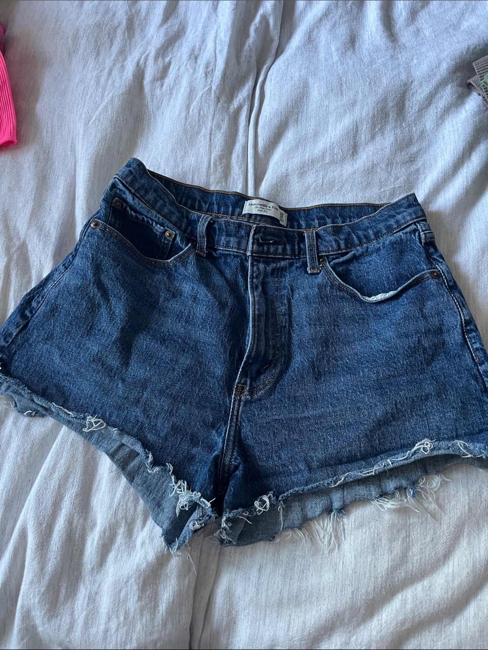 Abercrombie & Fitch Dark Blue Denim Cutoff Shorts